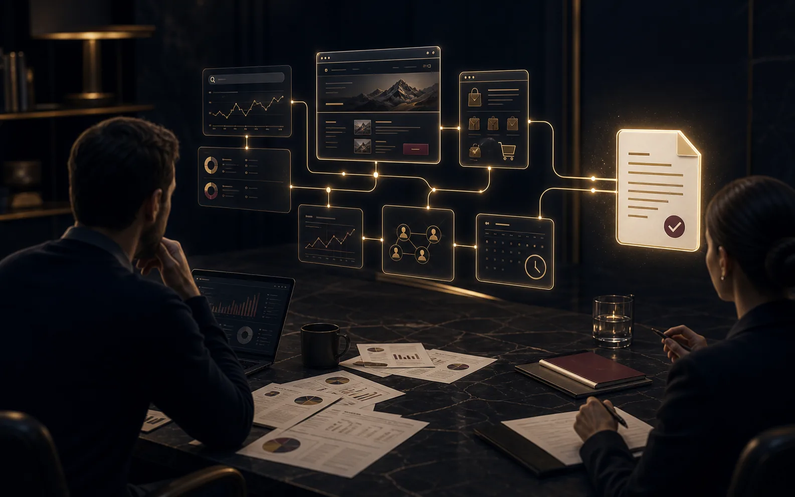 Premium marketing audit room visual for a Conversion Audit sample
