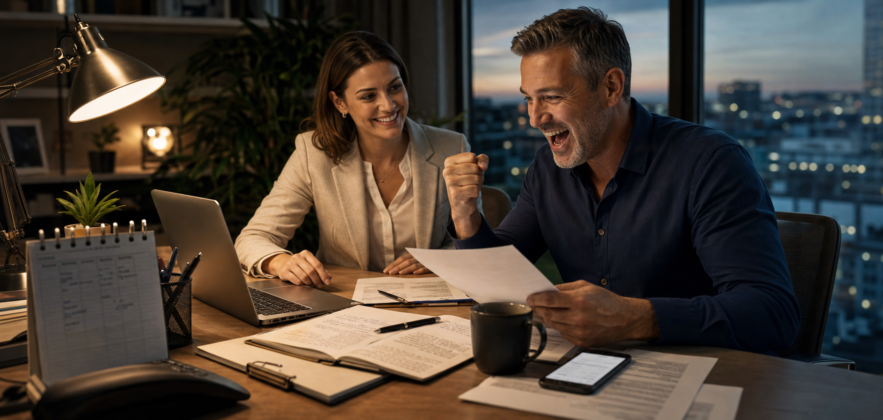 Generated scene of a business owner receiving new qualified inquiries after buyers find and trust the business