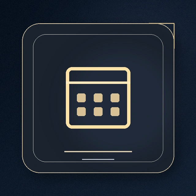 Gold calendar icon for marketing engagement