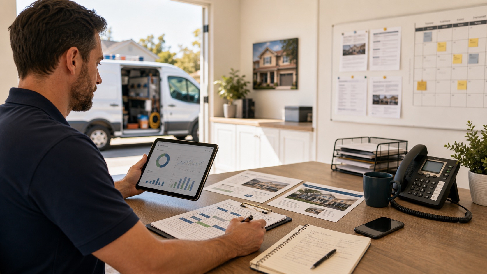 Local services. Calls, quotes, service visits, missed calls, and local search.