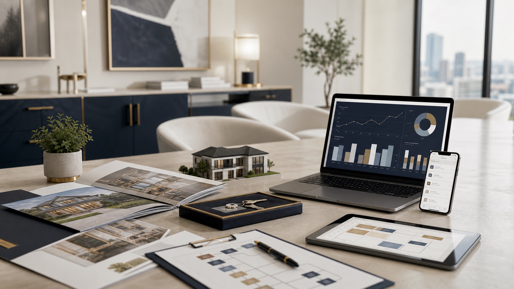 Real estate marketing dashboard for listing appointments, valuation requests, and seller inquiries