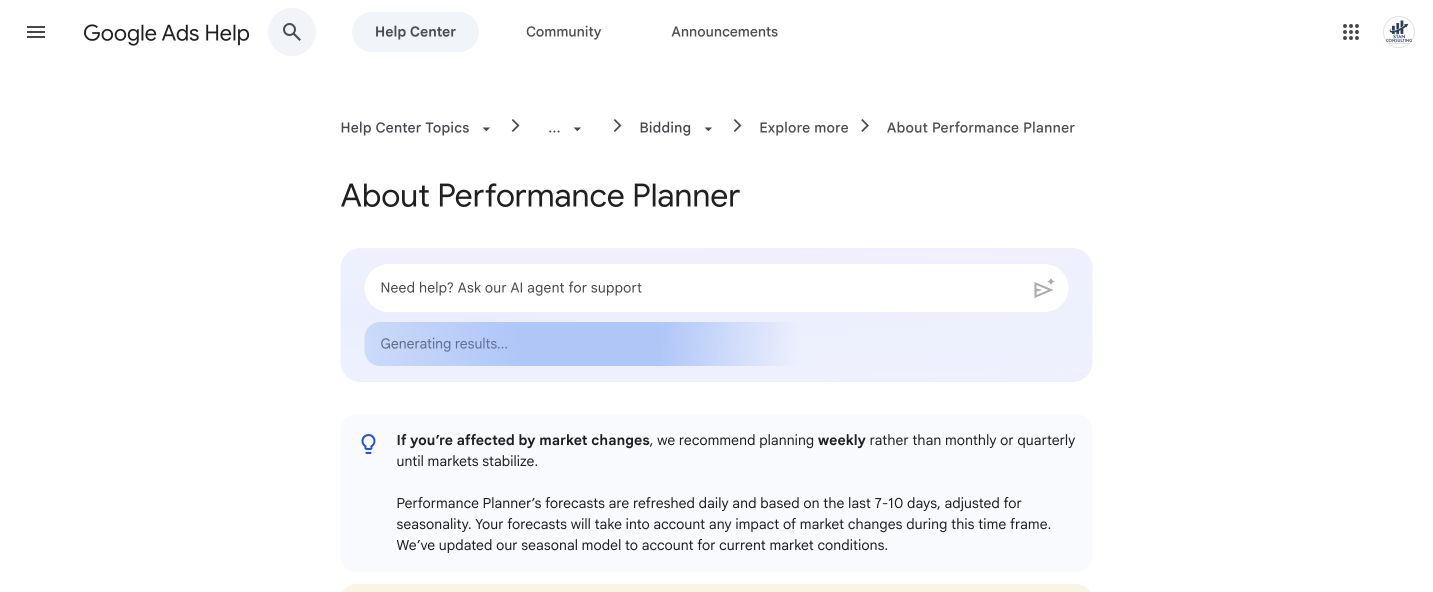 Official Google Performance Planner help page