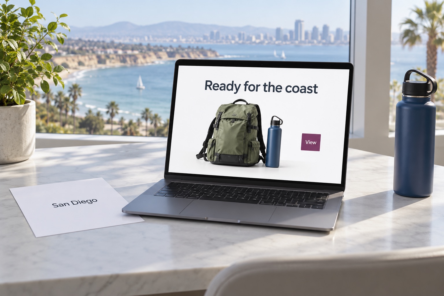 Illustrative business website and marketing work for San Diego